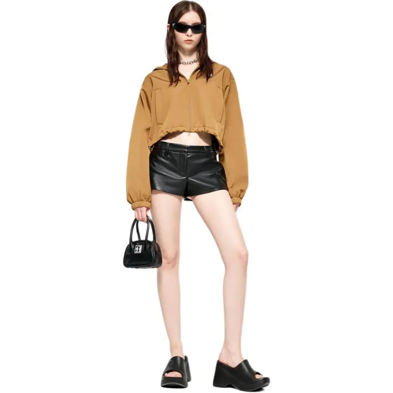 CALLED BACK Cropped Coats Women's Brown-2