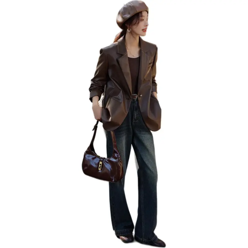 Mo Han Yi Mei Business Suit Coat Women's Coffee-7