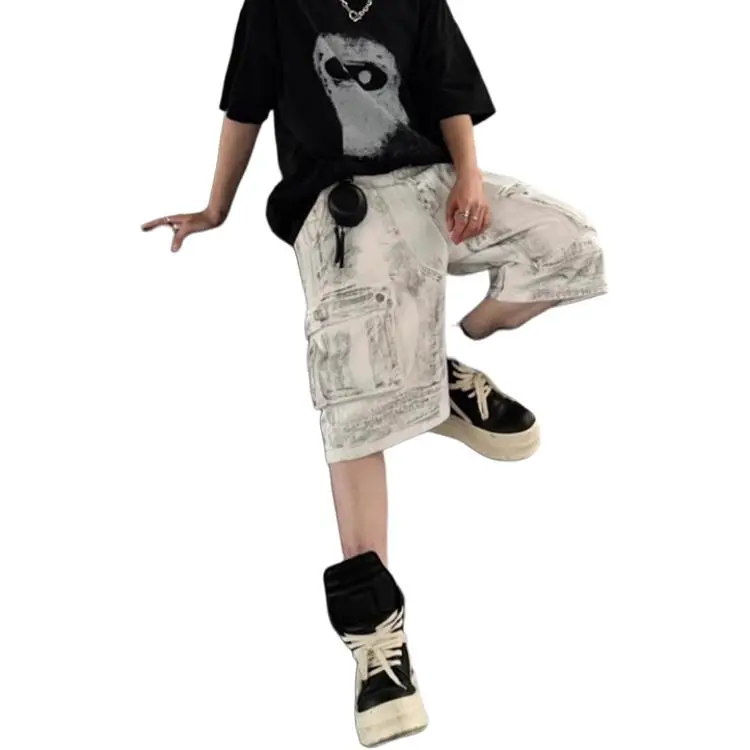 Weles Denim Shorts Unisex White-2