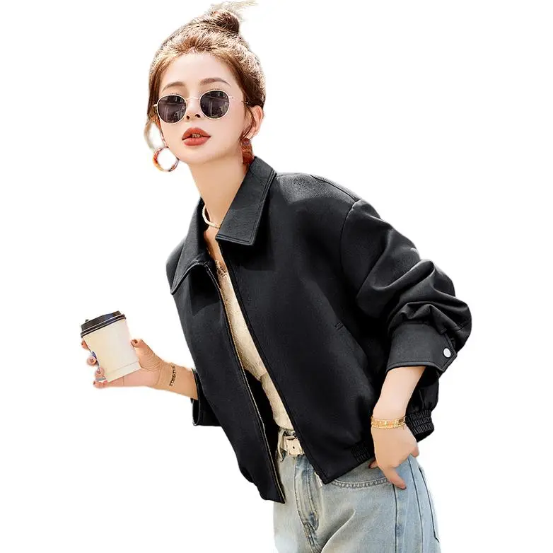 Yi Mengyuan Leather Jackets Coats Women's-1