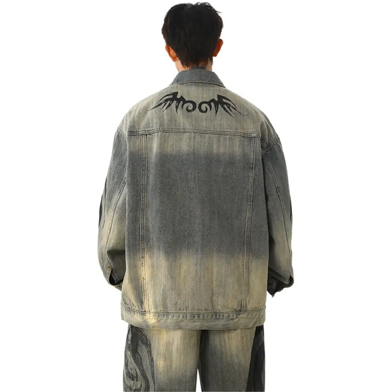PANDA ADEVIL Denim Jacket Unisex Vintage Blue-1