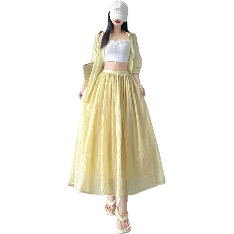 Flowers In Water Casual Long Skirt Women's-4