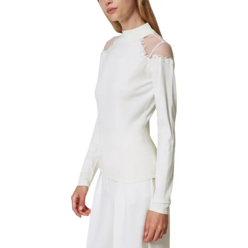 Twinset High neck Embroidered Sweater-3