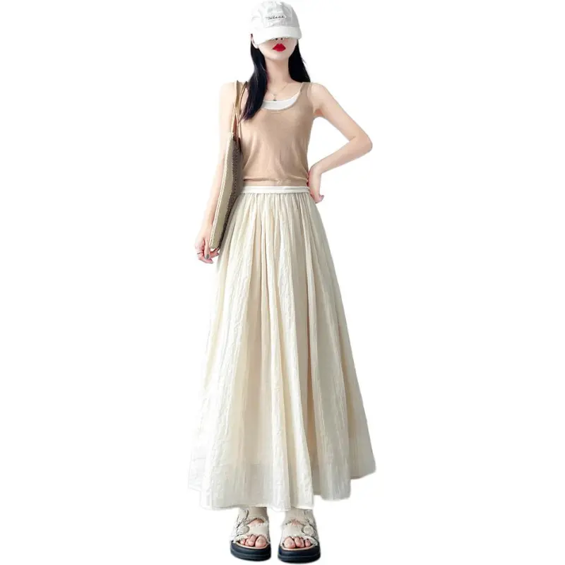 Flowers In Water Casual Long Skirt Women's-8