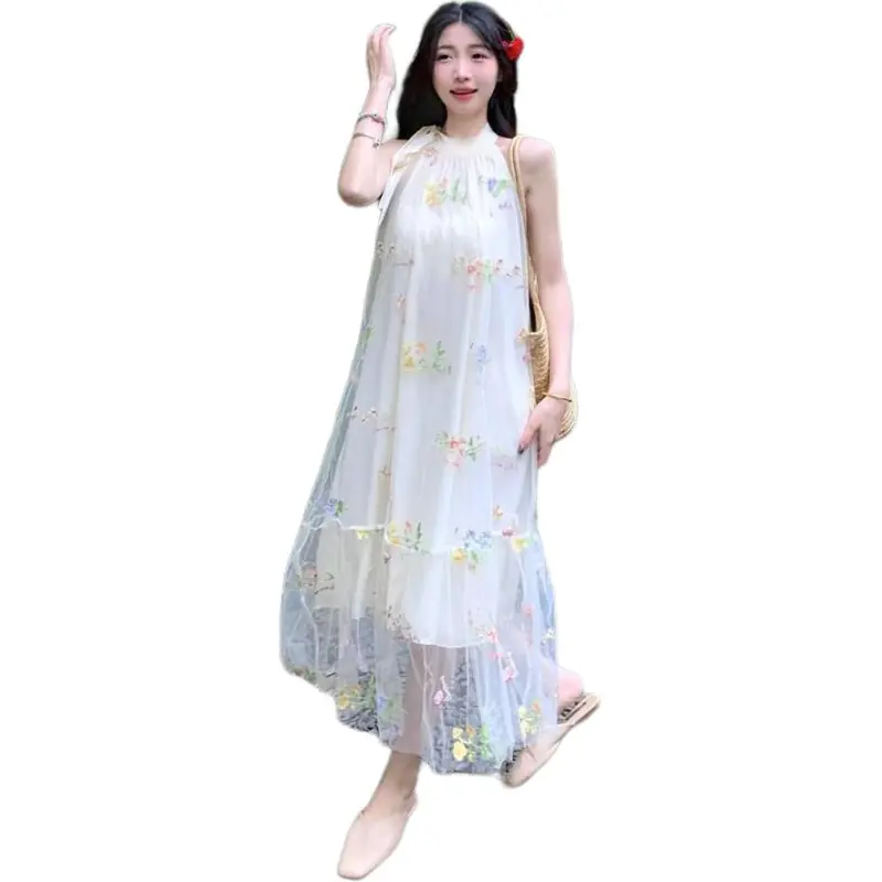 Flowers In Water Sleeveless Dress Women's-1