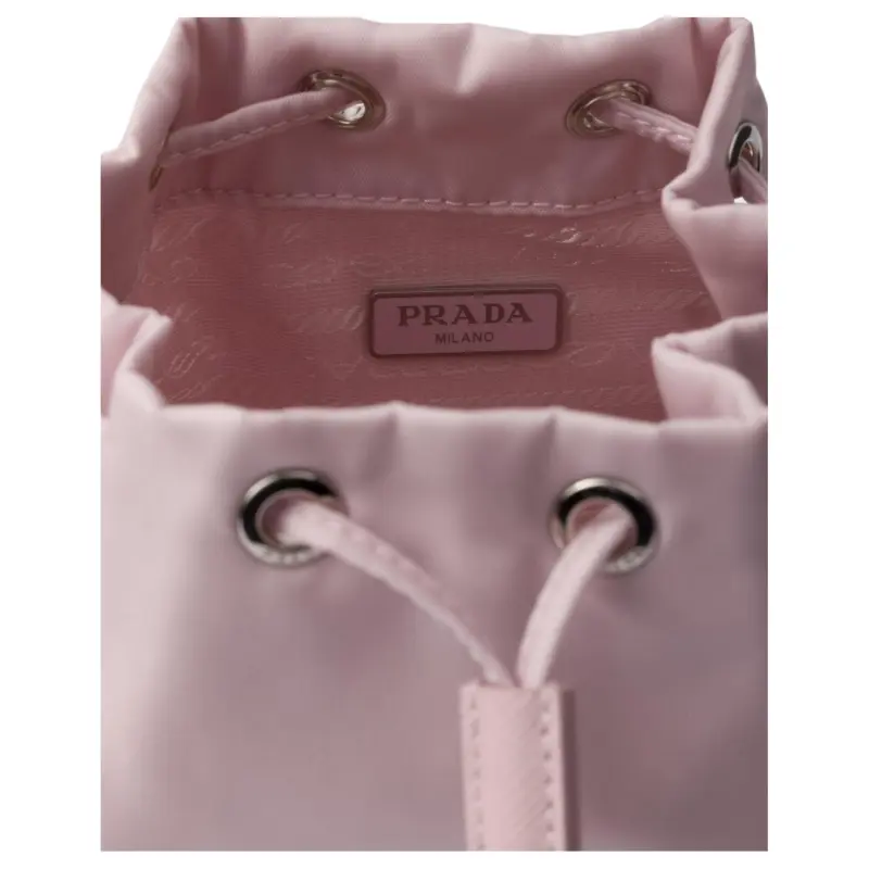 PRADA Re Nylon Recycled Polyamide Bucket Bag Handbag Women's Snowflake Gypsum Pink-4
