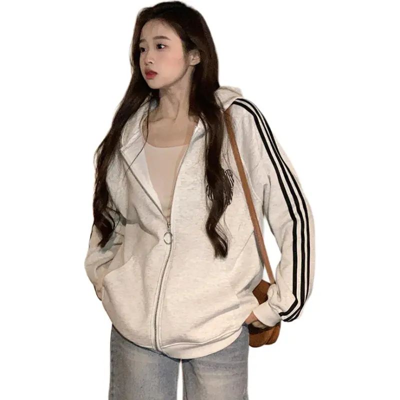 Mu Xiao Xin Sweatshirt Women's White Gray-1