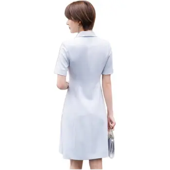 ONE SHALLOW Short Sleeved Dresses Women's Sky Blue Dark Stripes