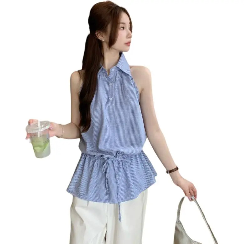 Flowers in water Shirts Women's Blue-2
