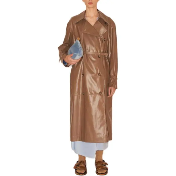 NANUSHKA Trench Coat Women's Brown-3