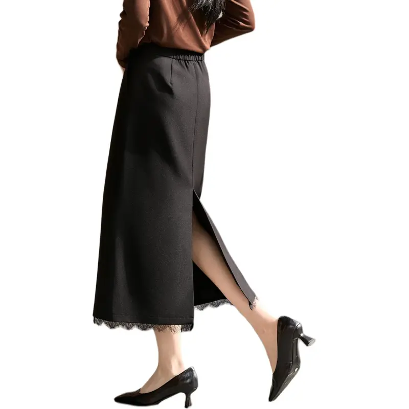 XWI Casual Long Skirts Women's Black-3
