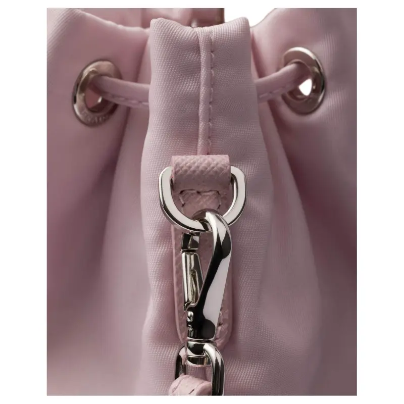 PRADA Re Nylon Recycled Polyamide Bucket Bag Handbag Women's Snowflake Gypsum Pink-3