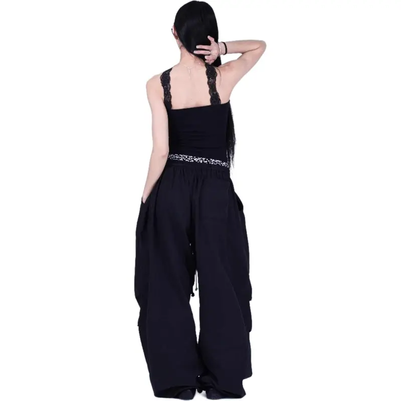 FA2LO Casual Pants Unisex Black-1