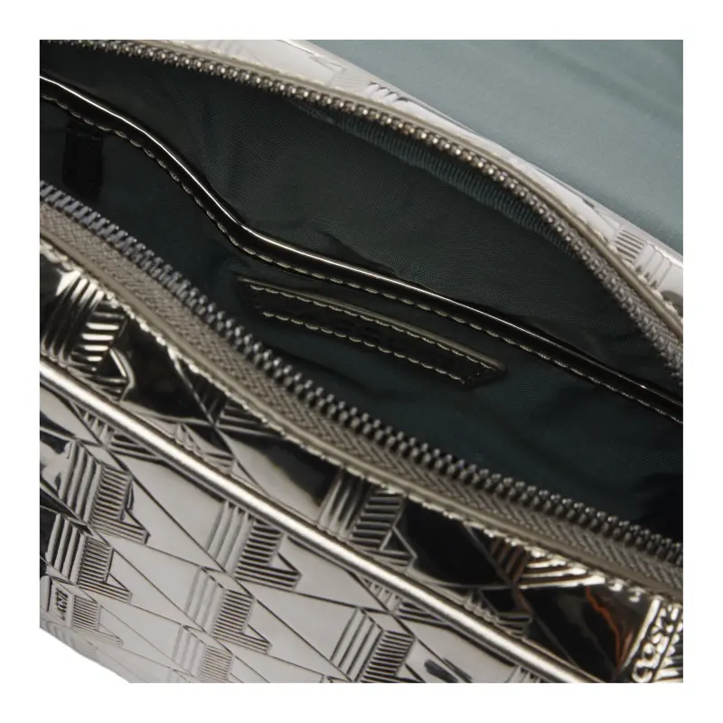 LACOSTE Polyurethane Messenger Bag, Crossbody Bag, Shoulder Bag Unisex Silver-3