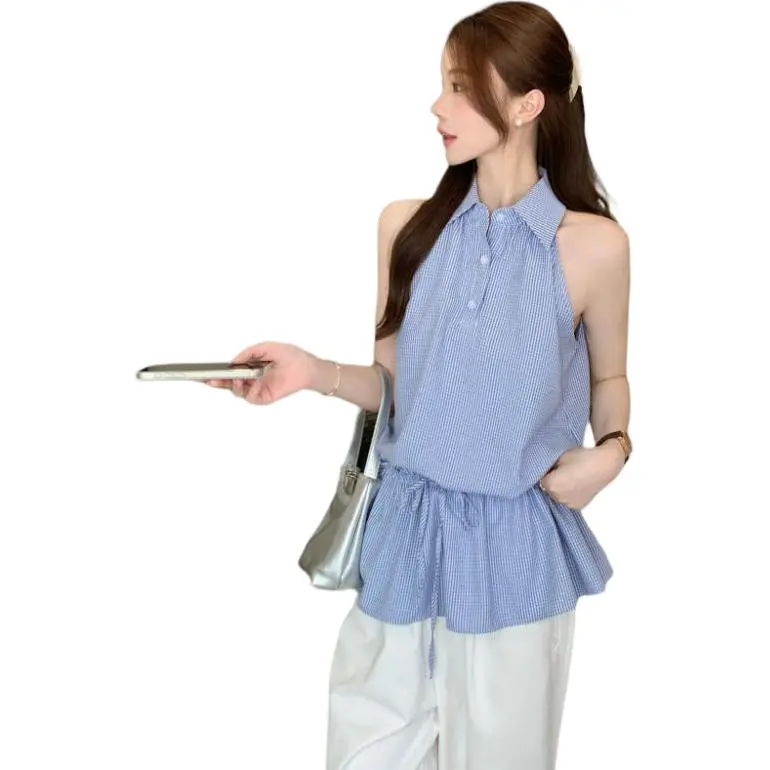 Flowers in water Shirts Women's Blue-3
