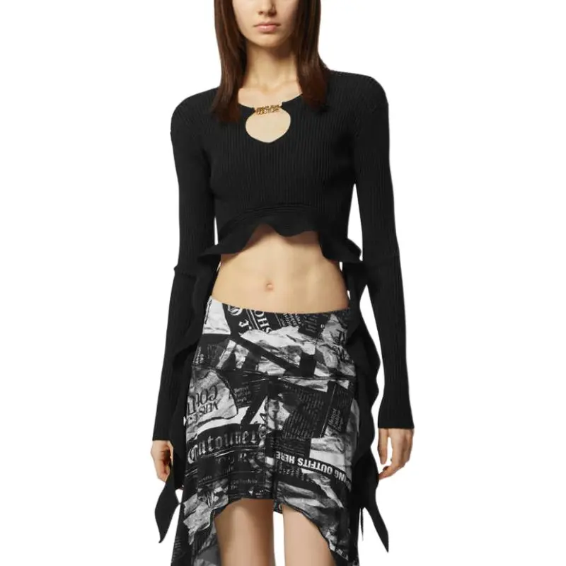 VERSACE JEANS COUTURE SS24 Crop Top Women's Black-2