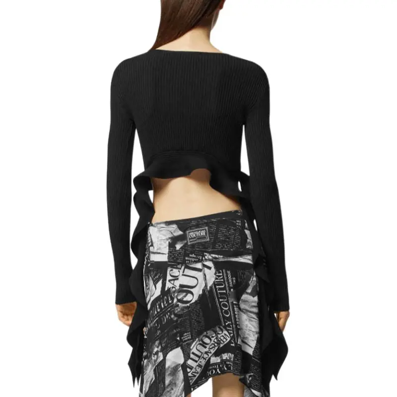 VERSACE JEANS COUTURE SS24 Crop Top Women's Black-3
