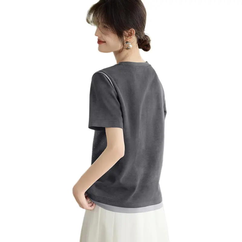 XWI T Shirts Women's Dark Gray-3