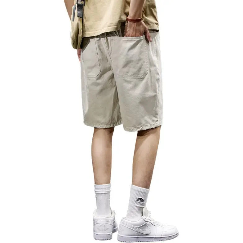 BUYDAUL Casual Shorts Unisex Ecru-4
