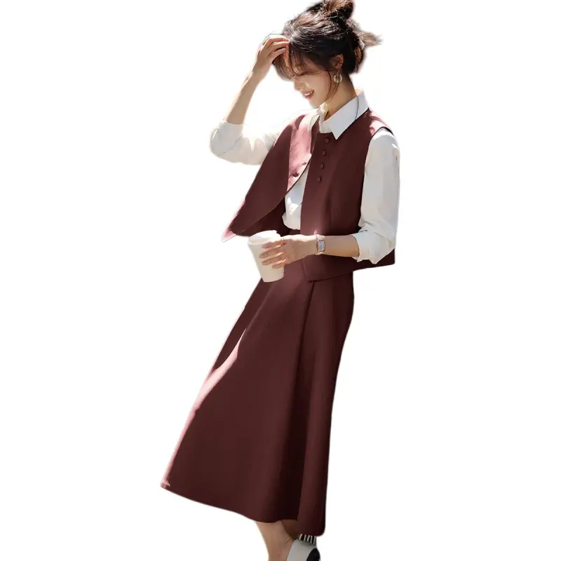 Mo Han Yi Mei Skirt Set Women's Red-3