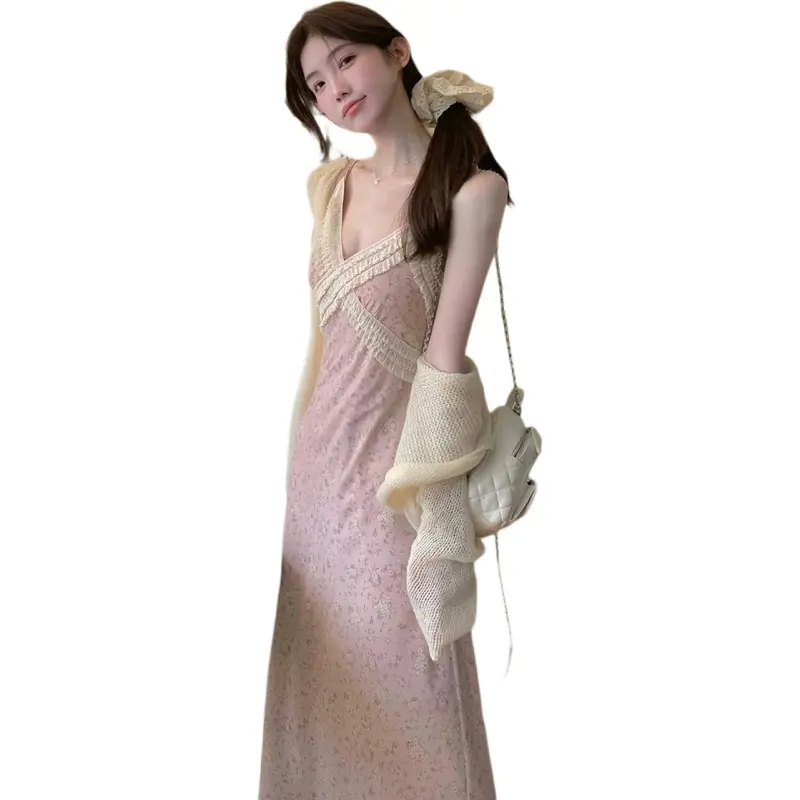 Dior Beauty Slip Dresses Women's Pink Camisole Dress-1