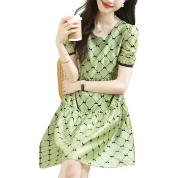 Mo Han Yi Mei Short Sleeved Dresses Women's Green
