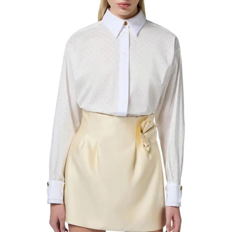 Elisabetta Franchi Embellished Oversized Poplin Shirt-1