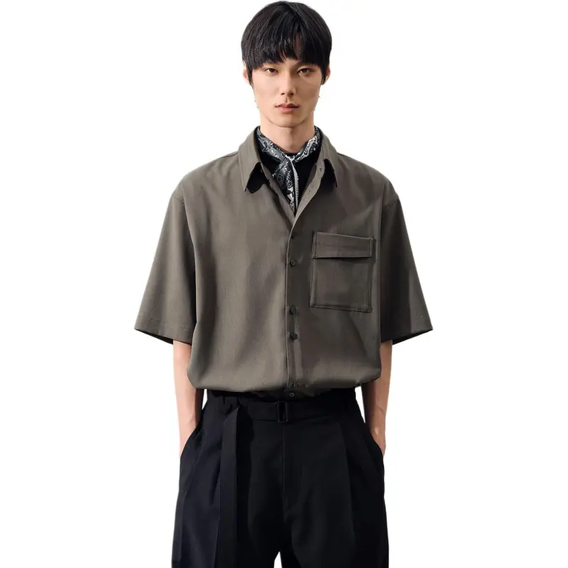 WHITT EPURE Casual Loose Fit Short Sleeved Shirt Men's-1