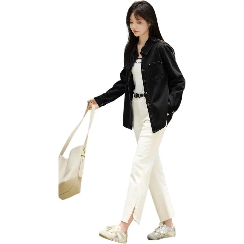 Mo Han Yi Mei Denim Jacket Women's Black-6