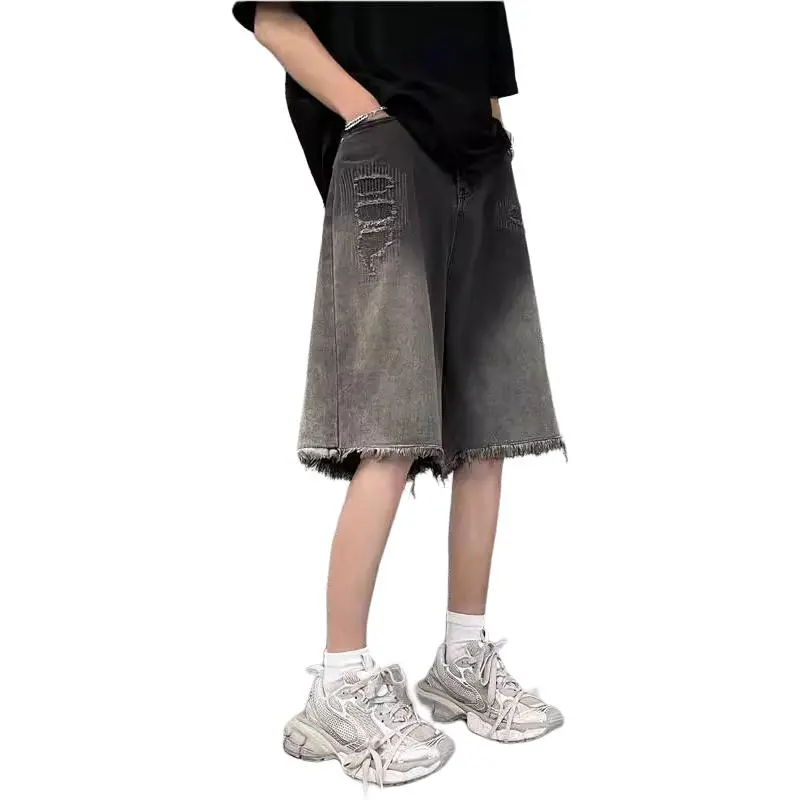 KVIV Denim Shorts Men Black -2