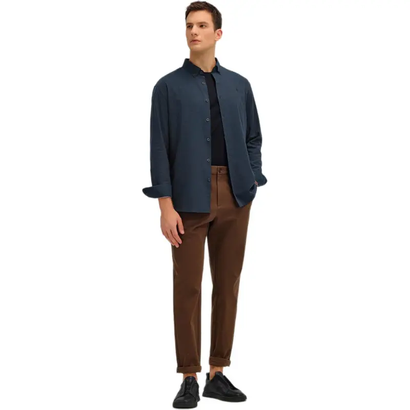 Hush Puppies Long Sleeved Shirt Men's Ink Blue-5