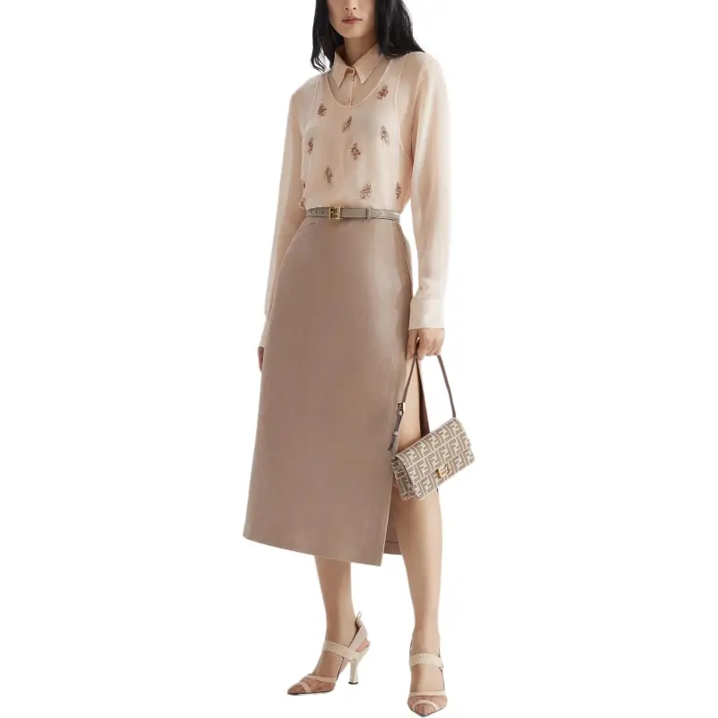 FENDI Embroidered Georgette Shirt-2