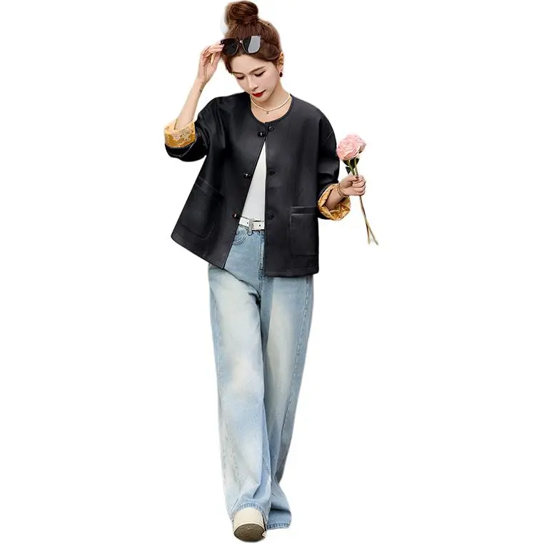 Yi Mengyuan Leather Jacket Women's-1