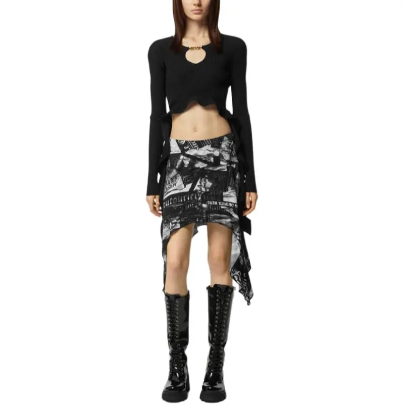 VERSACE JEANS COUTURE SS24 Crop Top Women's Black-1