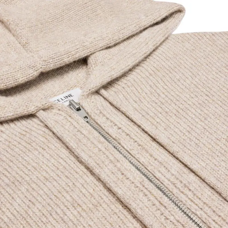 CELINE Triomphe Hooded Sweater In Seamless Cashmere-2