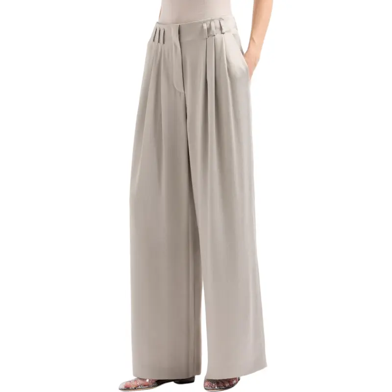 GIORGIO ARMANI Wide leg Viscose And Cupro Trousers-1