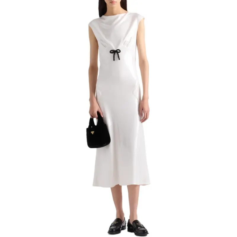 PRADA FW24 Sleeveless Dress Women's White-1