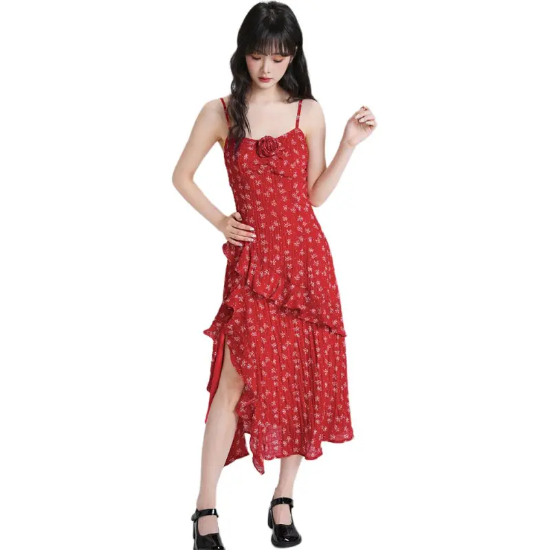 JECCI FIVE Slip Dresses Women's Burgundy-3