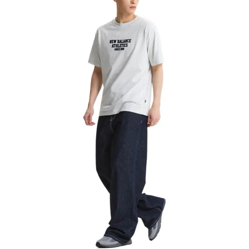 New Balance UNI Athletics T Shirt Men's Gray-2