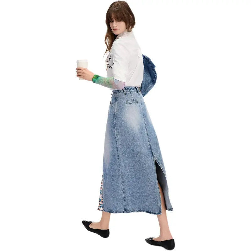Desigual Denim Long Skirt Women's-1