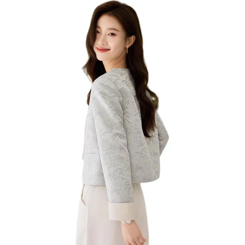 Mo Han Yi Mei Jackets Coats Women's Light Blue-5