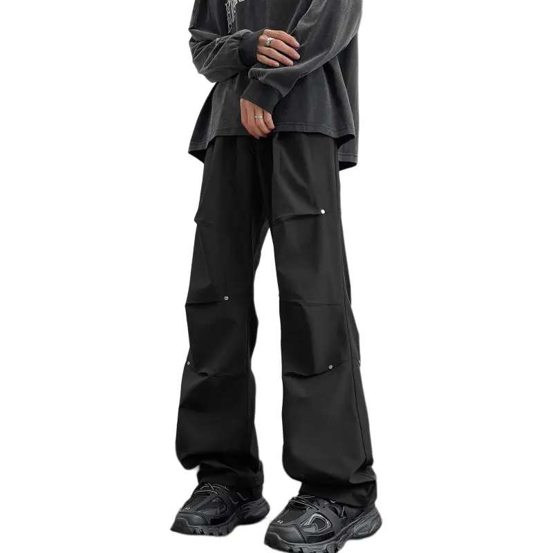FASTFISH Casual Pants Unisex Black-2