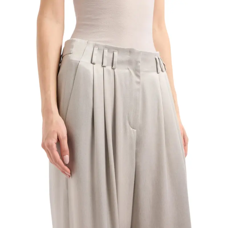 GIORGIO ARMANI Wide leg Viscose And Cupro Trousers-4