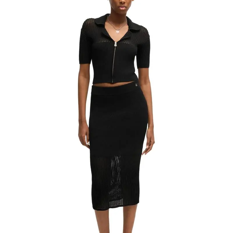 HUGO BOSS Knit Long Skirt Women's Black-2