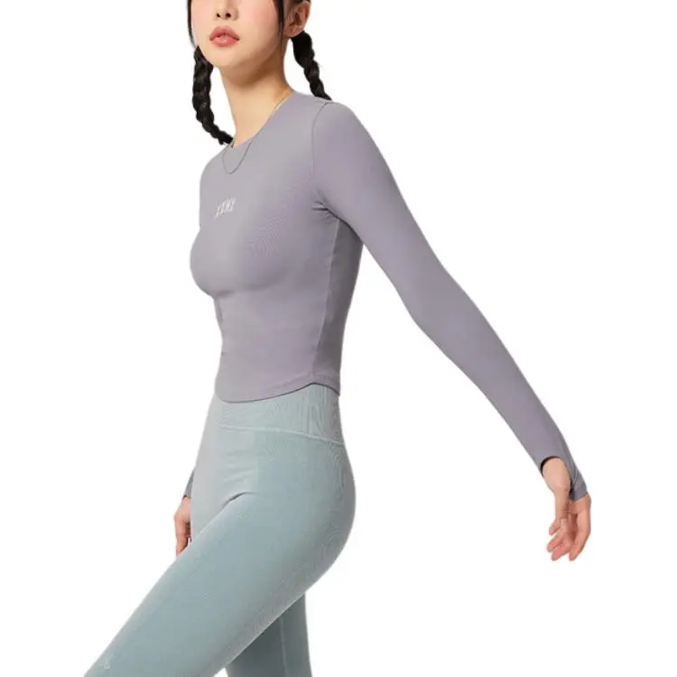 XEXYMIX Yoga T Shirt Women's Milk Lavender-3