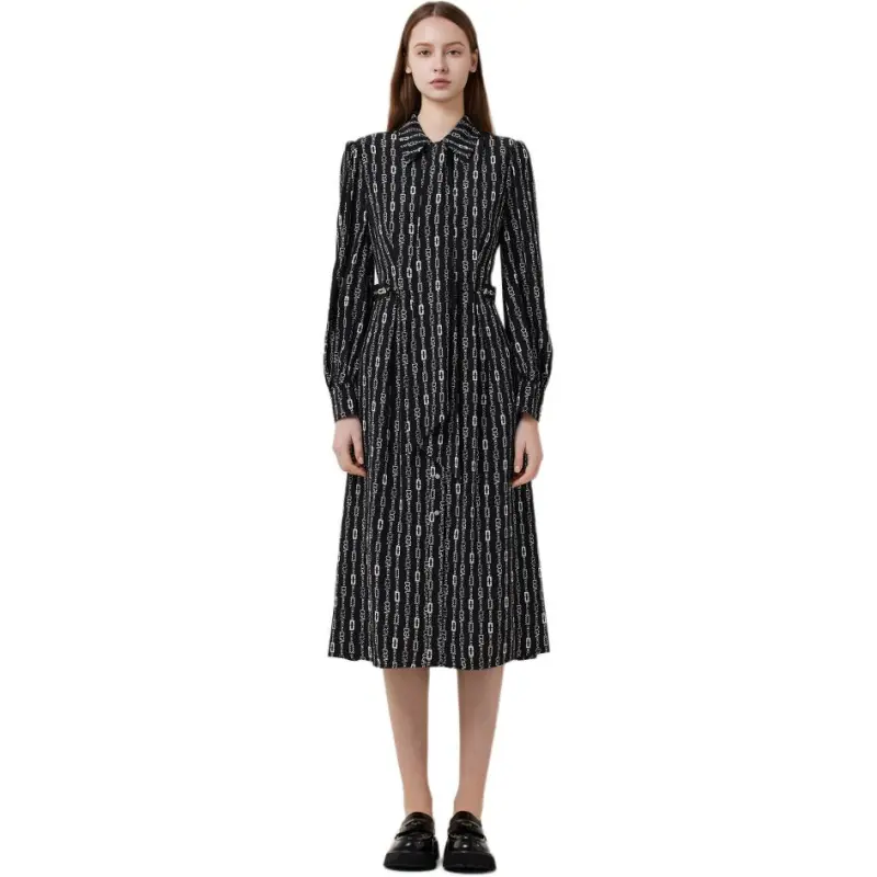 DEGAIA SS25 Long Sleeved Dresses Women's Black-1