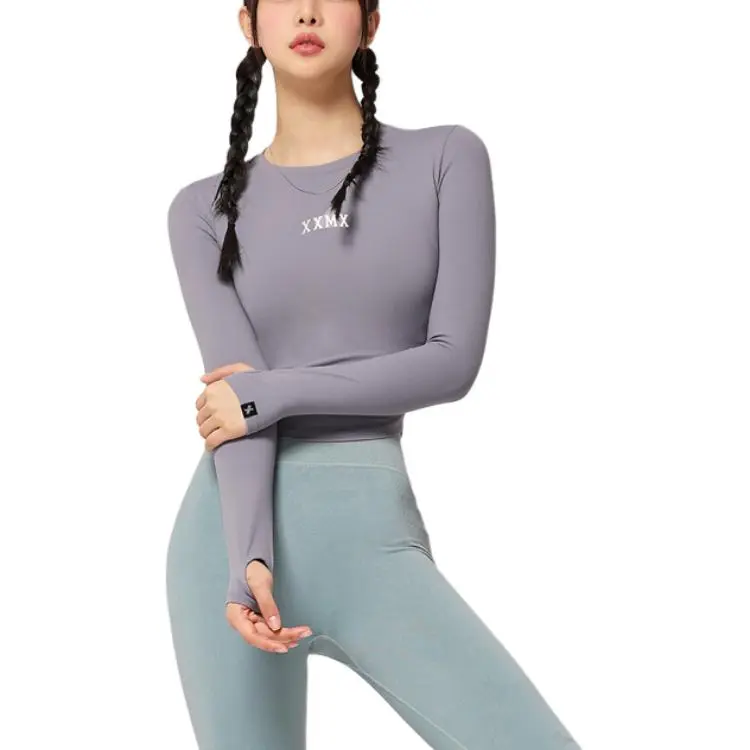 XEXYMIX Yoga T Shirt Women's Milk Lavender-2