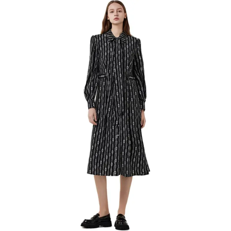 DEGAIA SS25 Long Sleeved Dresses Women's Black-5