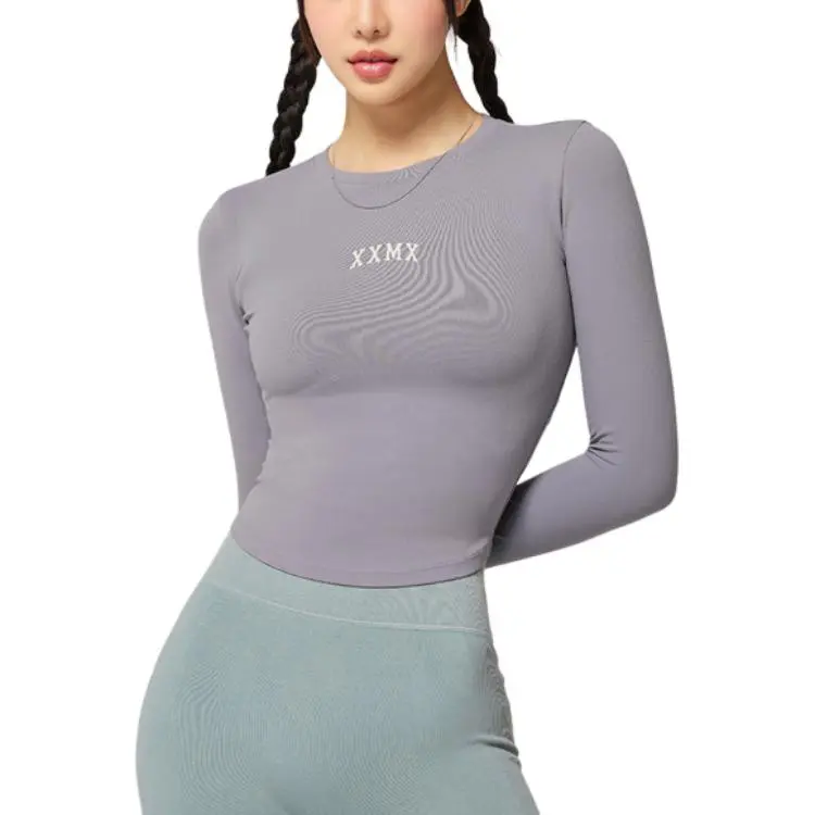XEXYMIX Yoga T Shirt Women's Milk Lavender-1