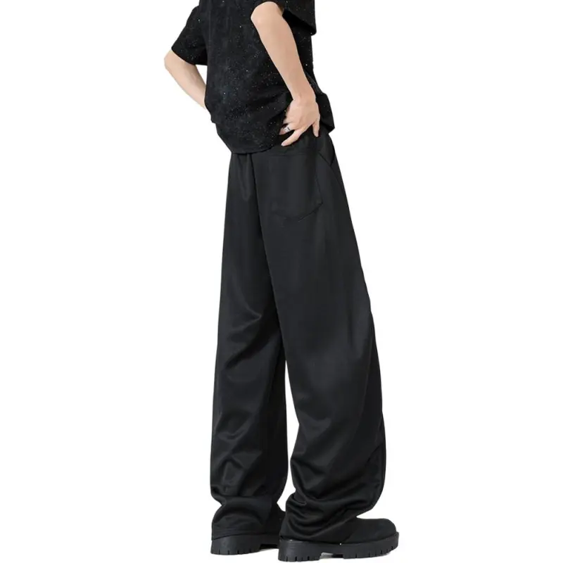 HOKLV Casual Pants Unisex Black-1